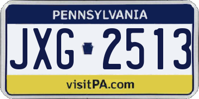 PA license plate JXG2513