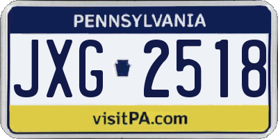 PA license plate JXG2518