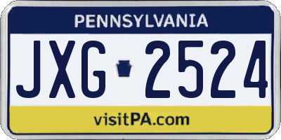 PA license plate JXG2524