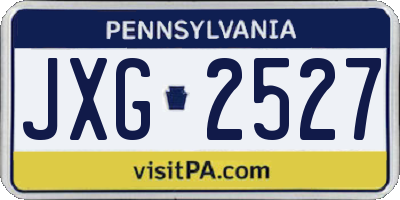 PA license plate JXG2527
