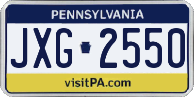 PA license plate JXG2550