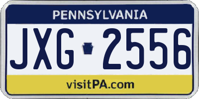 PA license plate JXG2556