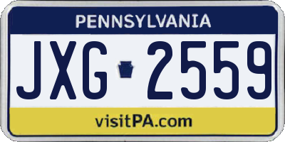 PA license plate JXG2559