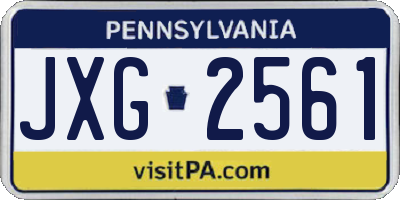 PA license plate JXG2561