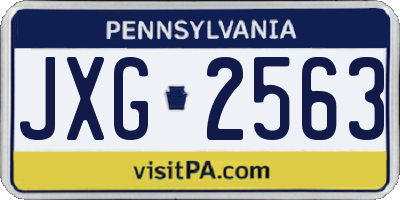 PA license plate JXG2563