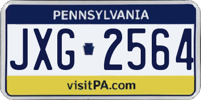 PA license plate JXG2564