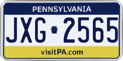 PA license plate JXG2565