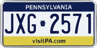 PA license plate JXG2571