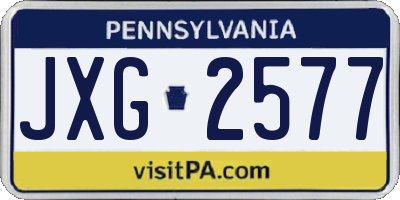 PA license plate JXG2577