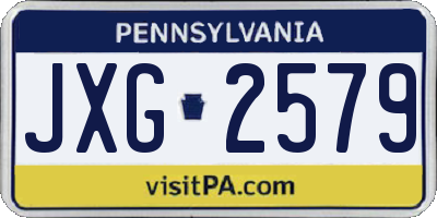 PA license plate JXG2579
