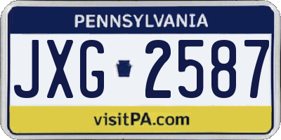 PA license plate JXG2587