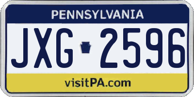 PA license plate JXG2596