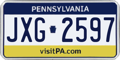 PA license plate JXG2597