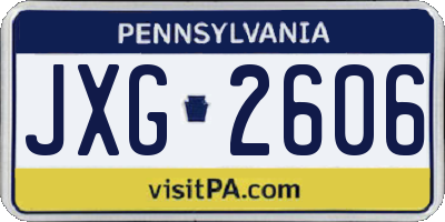 PA license plate JXG2606