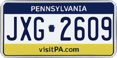 PA license plate JXG2609
