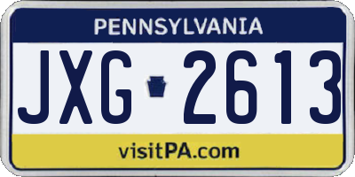 PA license plate JXG2613