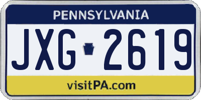 PA license plate JXG2619