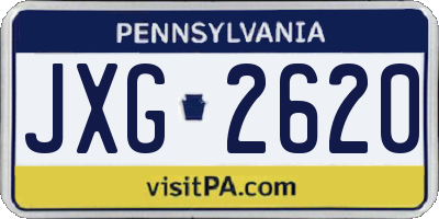 PA license plate JXG2620