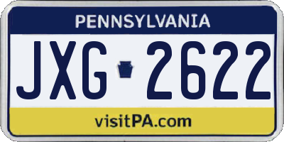 PA license plate JXG2622