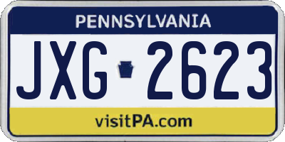 PA license plate JXG2623