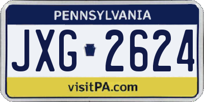 PA license plate JXG2624