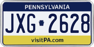 PA license plate JXG2628