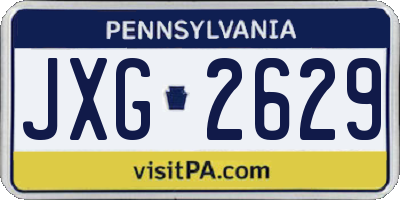 PA license plate JXG2629