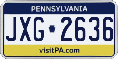 PA license plate JXG2636