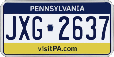PA license plate JXG2637