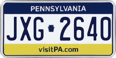 PA license plate JXG2640
