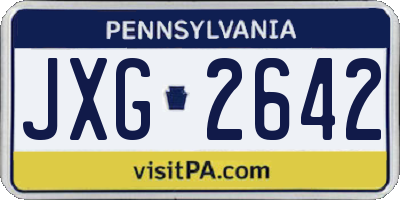 PA license plate JXG2642