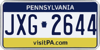 PA license plate JXG2644