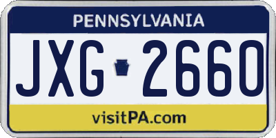 PA license plate JXG2660