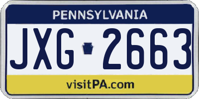 PA license plate JXG2663