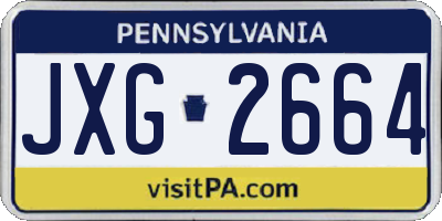 PA license plate JXG2664