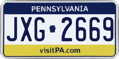 PA license plate JXG2669