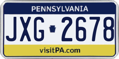 PA license plate JXG2678