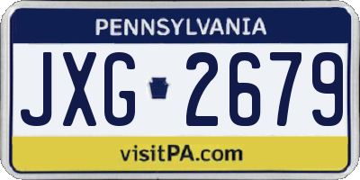PA license plate JXG2679