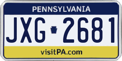 PA license plate JXG2681