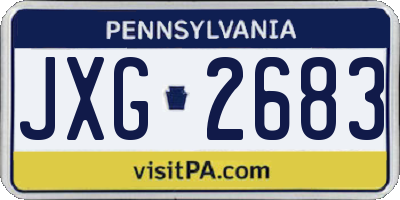 PA license plate JXG2683