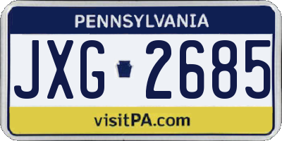 PA license plate JXG2685