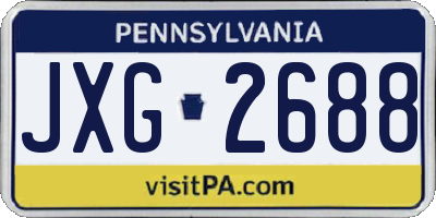 PA license plate JXG2688