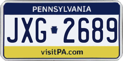 PA license plate JXG2689