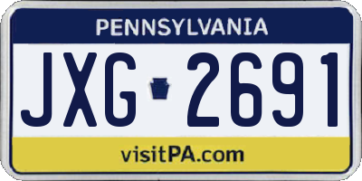PA license plate JXG2691