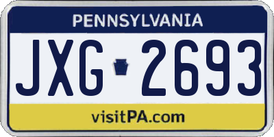 PA license plate JXG2693