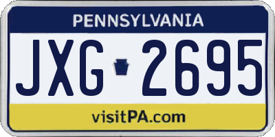 PA license plate JXG2695