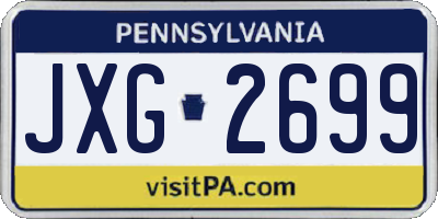 PA license plate JXG2699