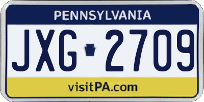 PA license plate JXG2709