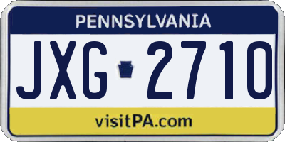 PA license plate JXG2710