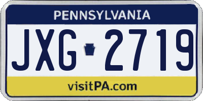 PA license plate JXG2719